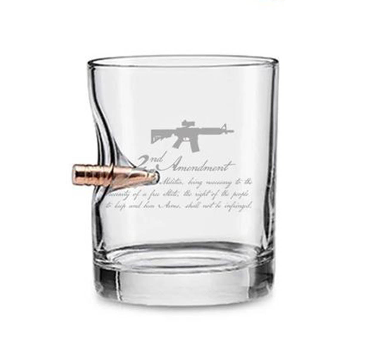 2nd Amendment - Whiskey Glass- 11oz Rocks W/ 308 Bullet