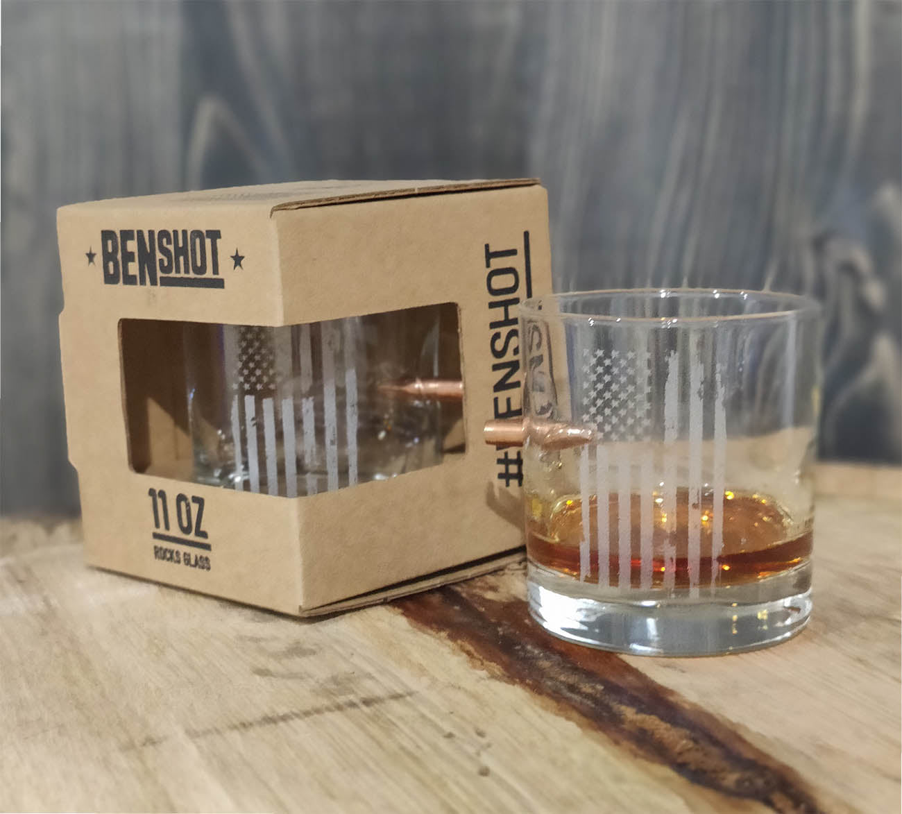 2nd Amendment - Whiskey Glass- 11oz Rocks W/ 308 Bullet