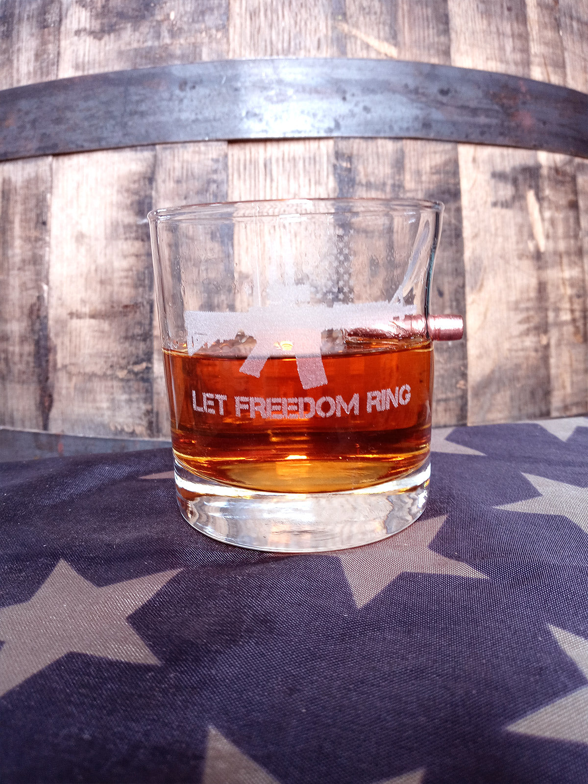 Let Freedom Ring - Whiskey Glass- 11oz Rocks W/ 308 Bullet