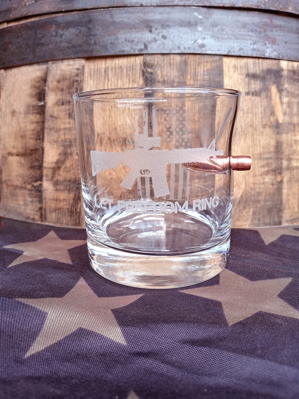 Let Freedom Ring - Whiskey Glass- 11oz Rocks W/ 308 Bullet